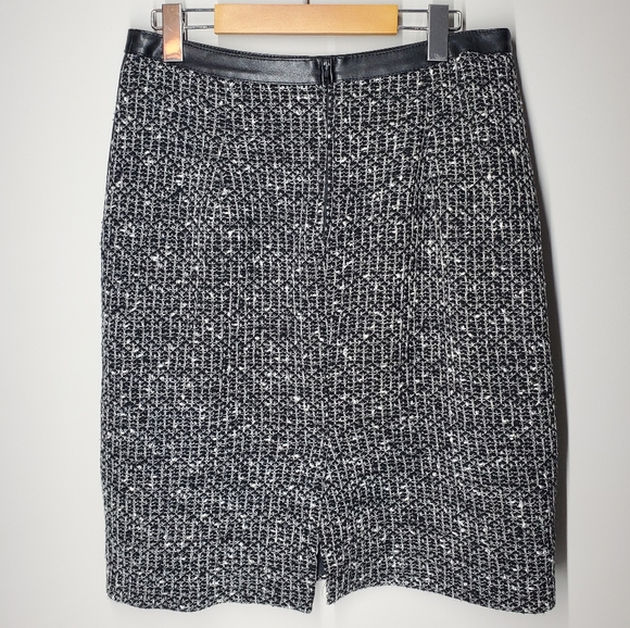 STEILMANN Tweed and Faux Leather Pencil Skirt - Picture 3 of 6